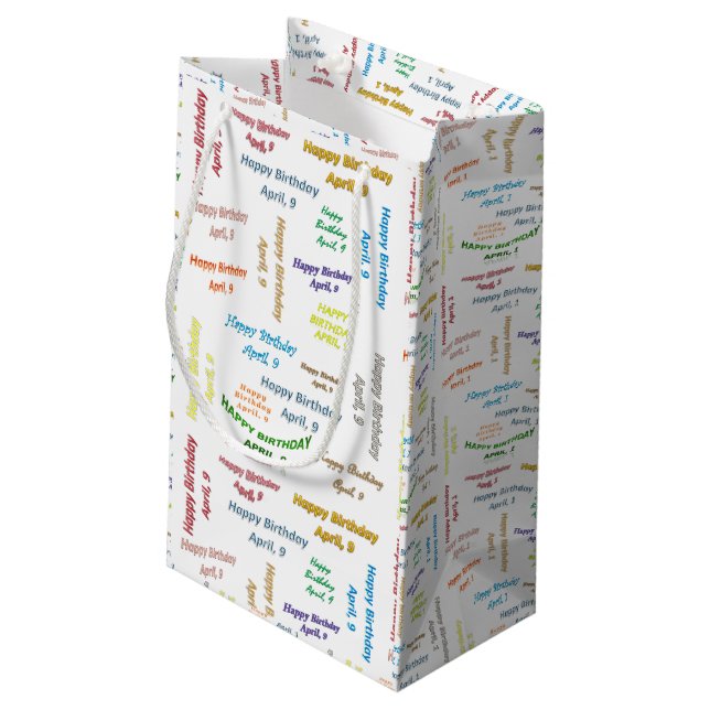 April, 9 Birthday Gift Bag (Back Angled)