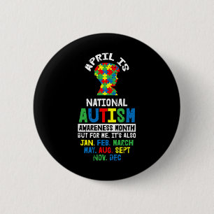 April Autism Awareness Gifts For Autistic Boys Puz 2 Inch Round Button