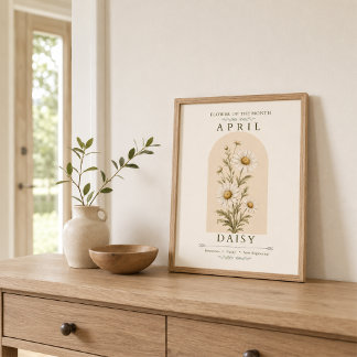 April Birth Flower Daisy Poster