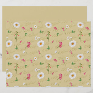 April Birth Flower Daisy Sweet Pea Scrapbook Paper