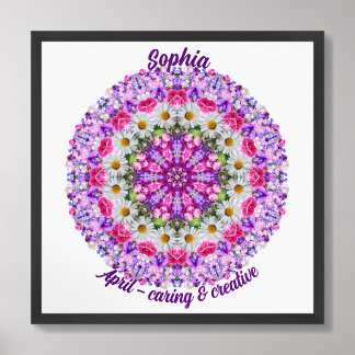 April Birth Flower Personalized Quote Kids Nursery Poster