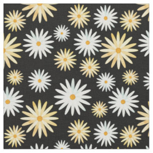 April Birth Flower - Watercolour Daisy Pattern Fabric