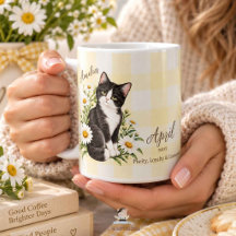 April Birth Flower White Daisy and Cat Bridesmaid