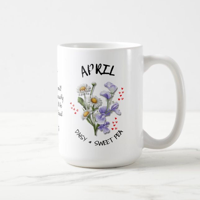 APRIL Birth Month Flower Christian Custom Name Coffee Mug (Right)