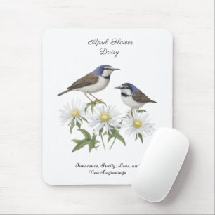 April Birth Month Flower Daisy Cherished Birthday Mouse Pad