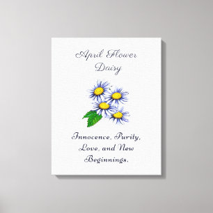 April Birth Month Flower Daisy Fresh and Simple  Canvas Print