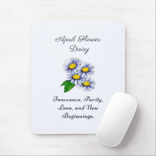April Birth Month Flower Daisy Fresh and Simple  Mouse Pad