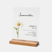 April Birth Month Flower Daisy Personalized