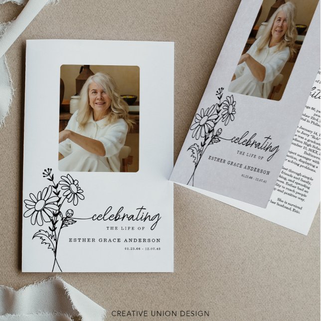 April Birth Month Flower Funeral Program Flyer (Creator Uploaded)