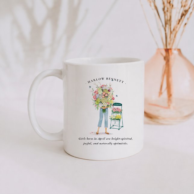 April Birth Month Girl | Monogram  Coffee Mug (Creator Uploaded)