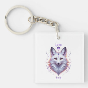 April Birth Month Spirit Animal Fox Keychain