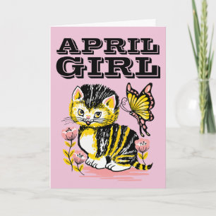 APRIL BIRTHDAY GIRL GREETING CARDS