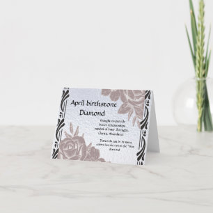 April birthstone Diamond card pearly