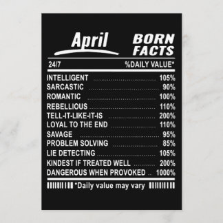 april born facts birthday t-shirts card