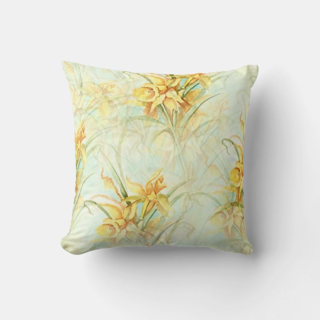 April Daffodils  Throw Pillow (Front)