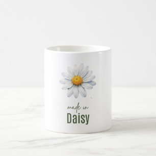 April Daisy Birth Flower Coffee Cup Watercolor