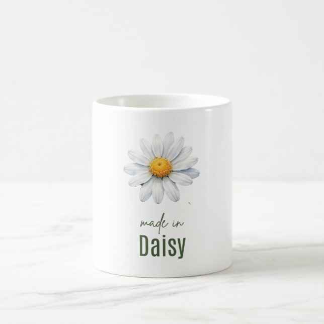 April Daisy Birth Flower Coffee Cup Watercolor (Center)