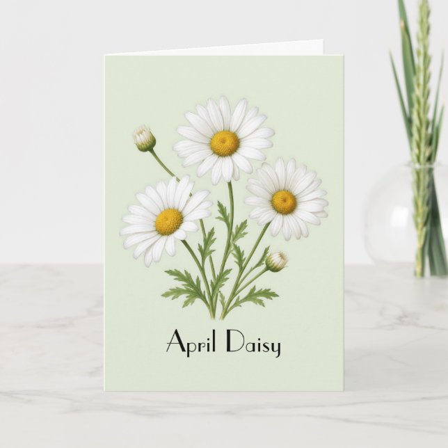 April Daisy Flowers Greeting Card (Front)