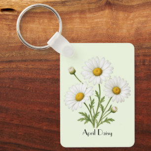 April Daisy Flowers  Keychain