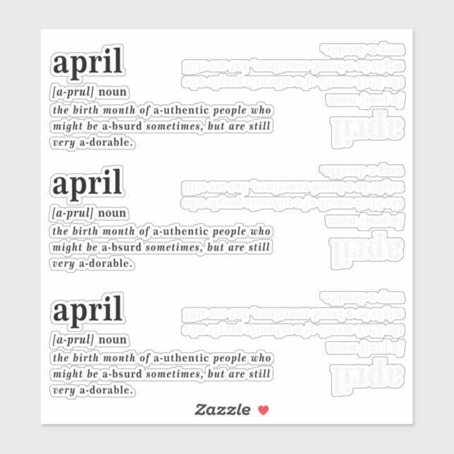 April Definition Birthday (Sheet)