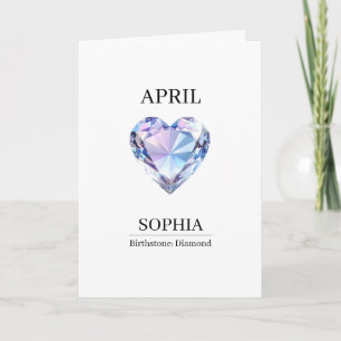 April Diamond Personalized Birthday Card