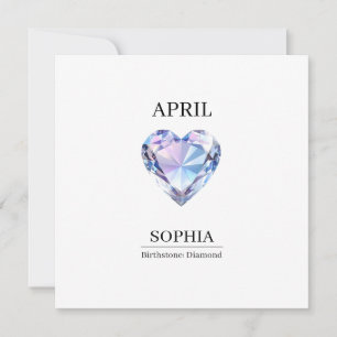April Diamond Personalized Birthday Card