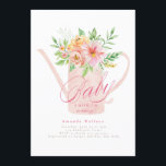 April Flowers Watering Can Baby Shower Invitation<br><div class="desc">April Flowers Watering Can Baby Shower Invitation</div>