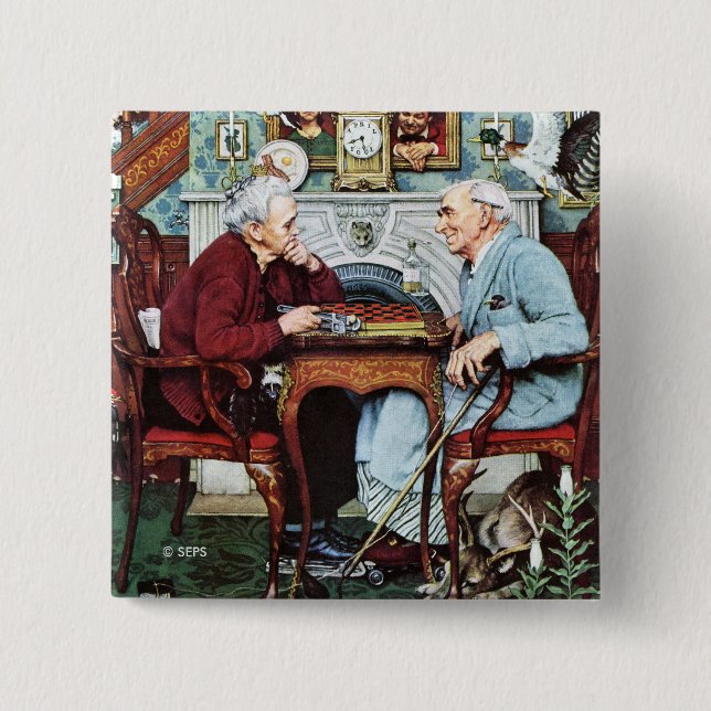 April Fool, 1943 2 Inch Square Button (Front)