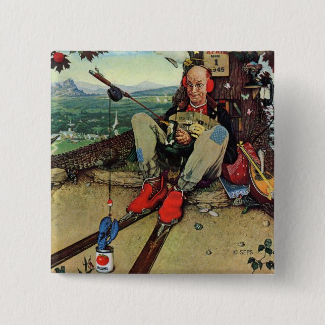 April Fool, 1945 2 Inch Square Button (Front)