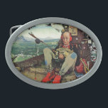April Fool, 1945 Belt Buckle<br><div class="desc">Artist: Norman Rockwell | The second in a series of 3 painted by Norman Rockwell in honour of April Fool's Day.  This is more than a man sitting by a tree.  Can you find the many comical errors in the  illustration?</div>