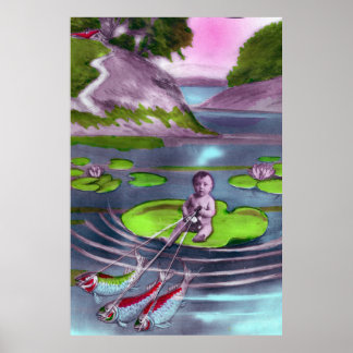 April Fool Vintage French Postcard Poster