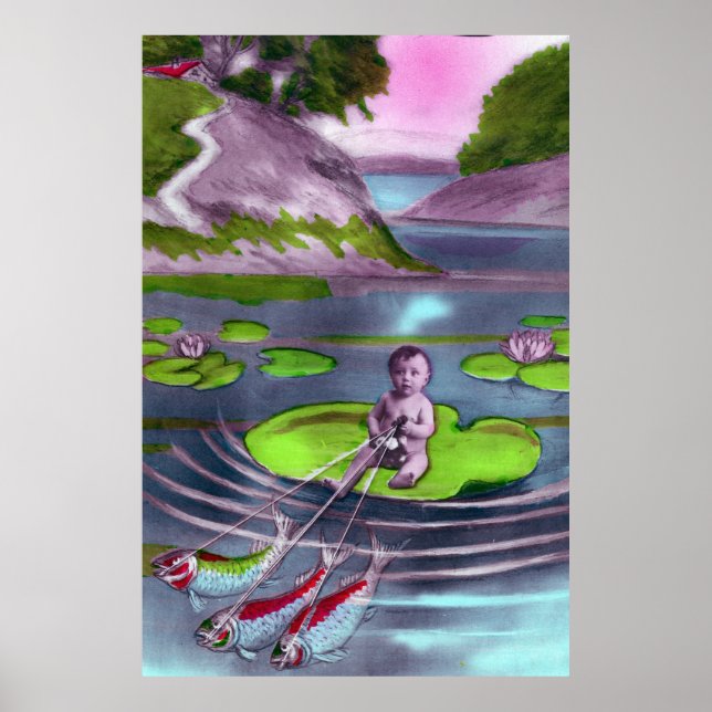 April Fool Vintage French Postcard  Poster (Front)