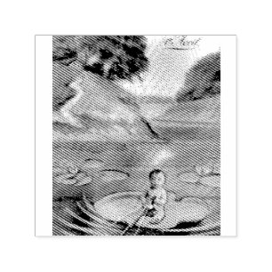 April Fool Vintage French Postcard  Self-inking Stamp