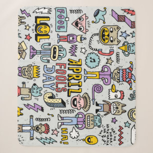 April Fools: Colourful Doodle Set. Sherpa Blanket