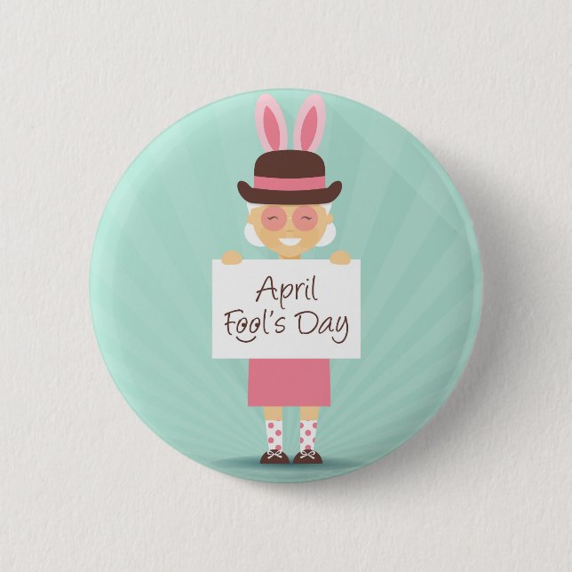 april fools day 2 inch round button (Front)