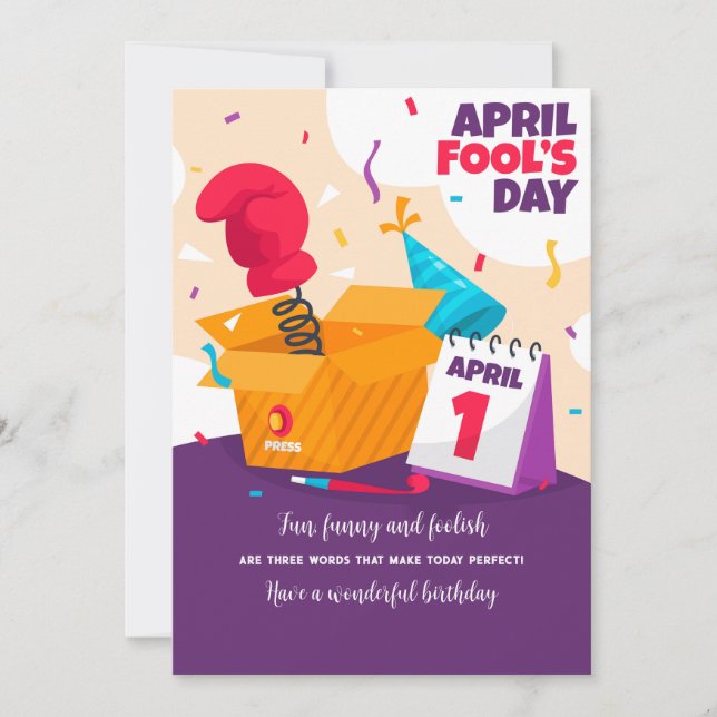 April Fool's Day Birthday Greeting Card (Front)