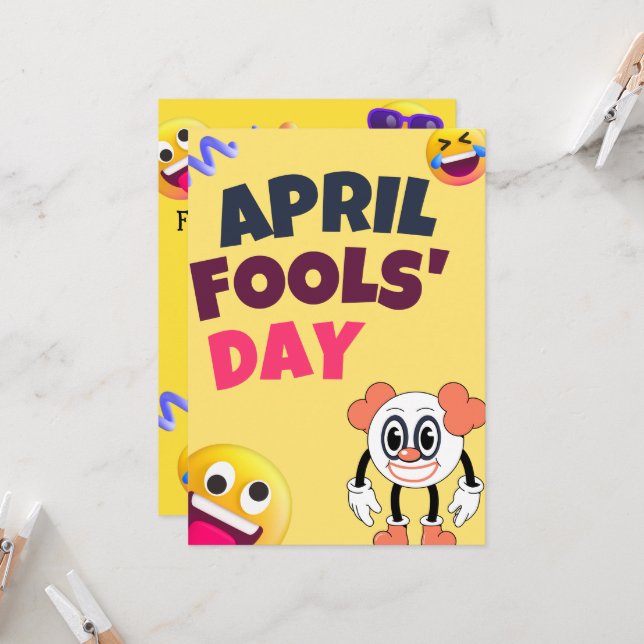 April Fool's Day Birthday Greeting Card (Front/Back In Situ)