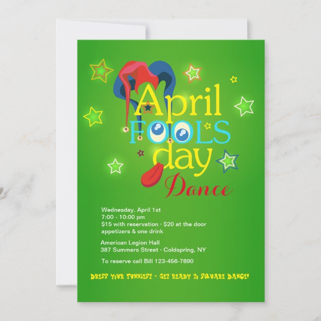 April Fool's Day Dance Invitation (Front)