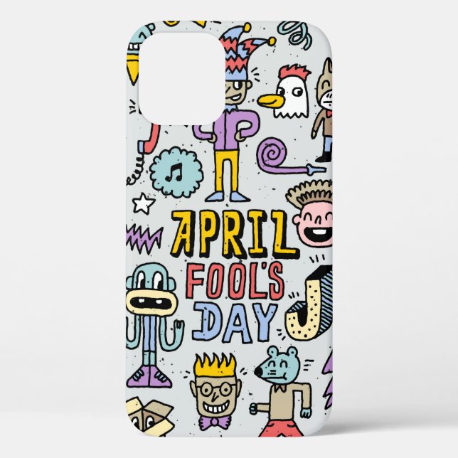 April fools day funny doodle colourful set 1. Vint Case-Mate iPhone Case (Back)