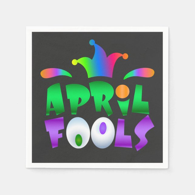 April Fools Day Funny Modern Jester Napkin (Front)