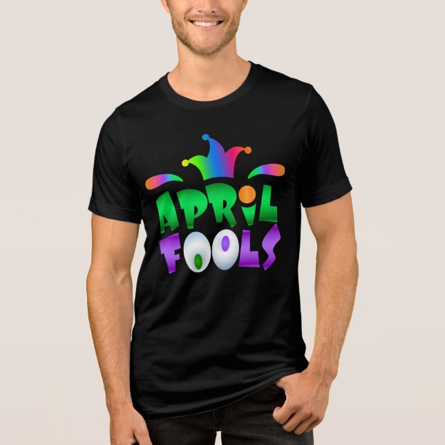 April Fools Day Funny Modern Jester Tri-Blend Shirt (Front)