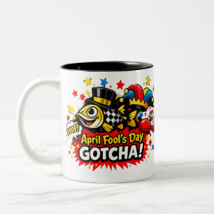 April Fool's Day Gotcha FunClassic Mug, 11 oz Two-Tone Coffee Mug