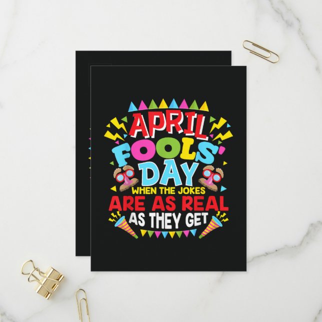 April Fools' Day Invitation Postcard (Front/Back In Situ)