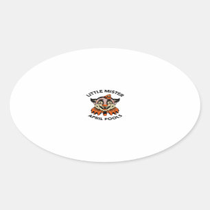 April fools day little mister april fools oval sticker