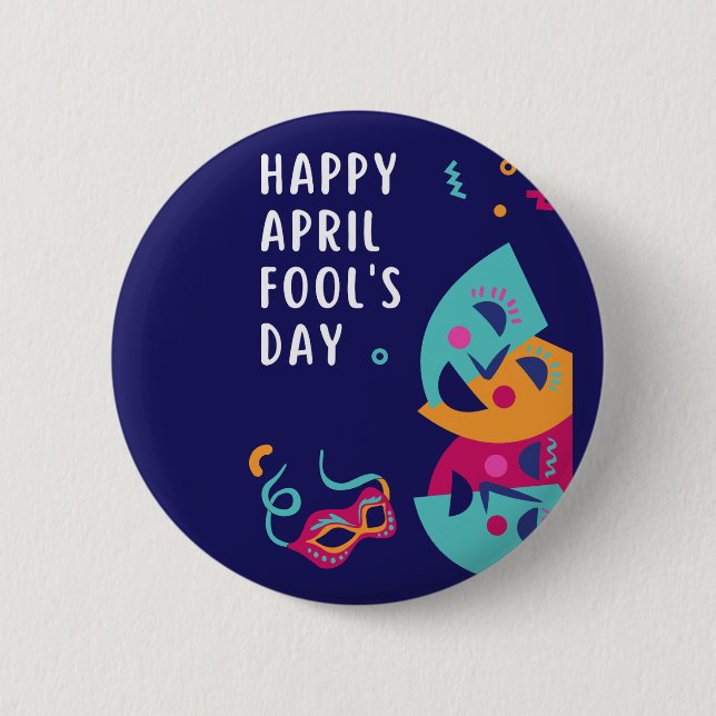  April Fool's day  Paper Plate 2 Inch Round Button (Front)
