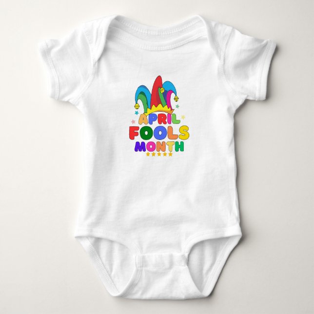 April fools month  baby bodysuit (Front)