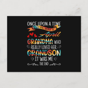 April Grandma Who Really Loved Her Grandsons Postcard