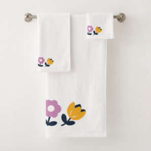 April Hugs and Wet Noses – Floral Part Bath Towel Set