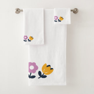 April Hugs and Wet Noses – Floral Part Bath Towel Set