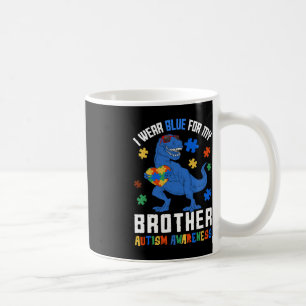 April I Wear Blue For Brother Dinosaur Autism Awar Coffee Mug